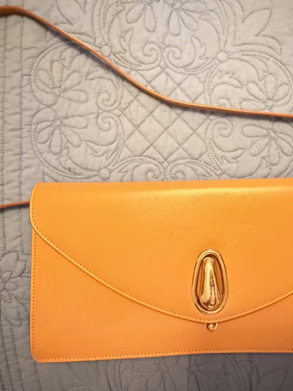 Giorgio Armani Rhinos Teardrop Turn-Lock Leather Bag